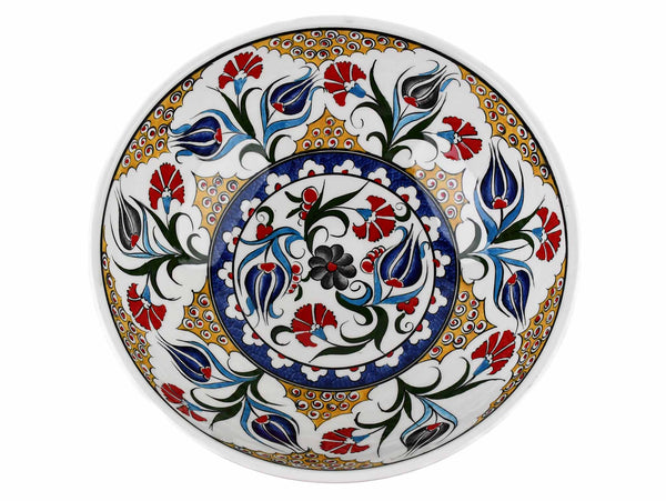 25 cm Turkish Ceramic Bowl Iznik Collection Flower Yellow Ceramic Sydney Grand Bazaar 