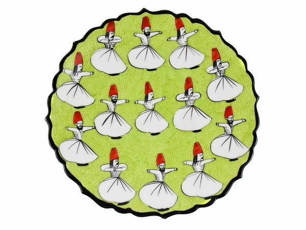 25 cm Turkish Plate Dervish Collection Light Green Ceramic Sydney Grand Bazaar 