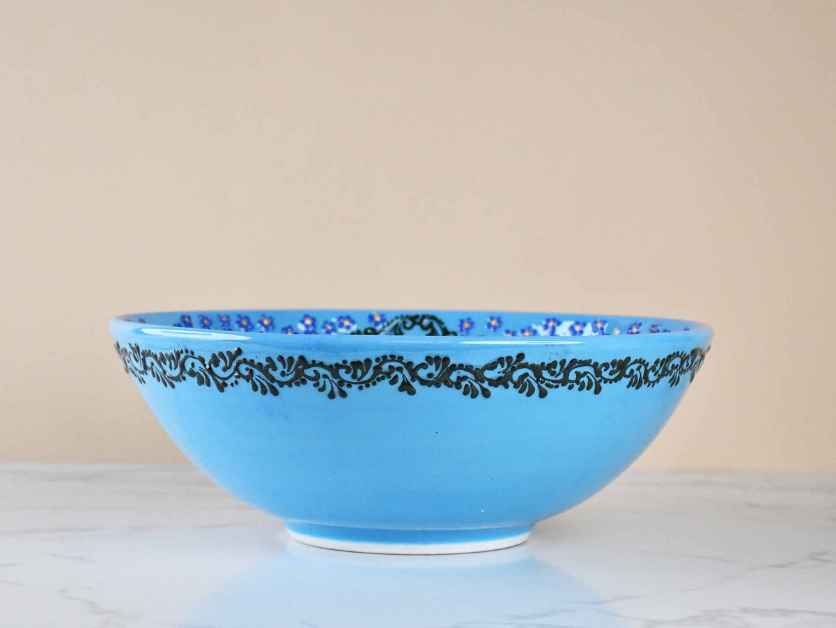 30 cm Turkish Bowl Dantel Collection Light Blue Design 1 Ceramic Sydney Grand Bazaar 