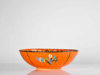 30 cm Turkish Bowl Flower Orange Design 2 Ceramic Sydney Grand Bazaar 