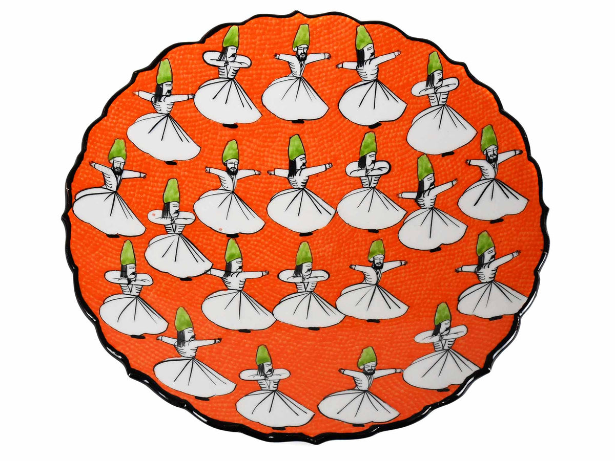 30 cm Turkish Plate Dervish Collection Orange. Ceramic Sydney Grand Bazaar 