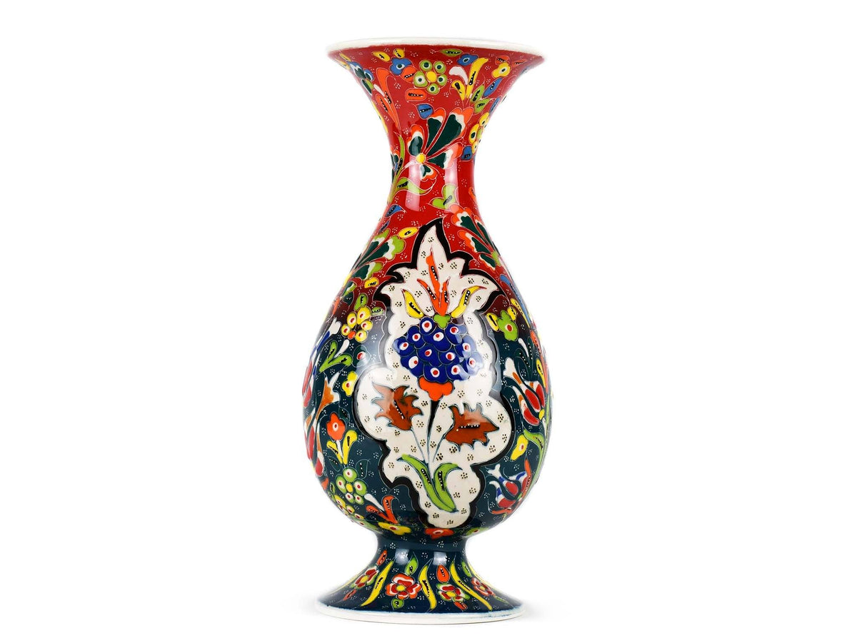 30 cm Turkish Vase Flower Red Green Design 1 Ceramic Sydney Grand Bazaar 