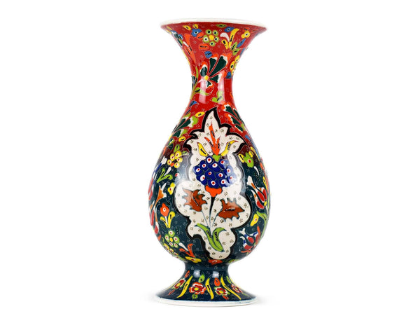 30 cm Turkish Vase Flower Red Green Design 1 Ceramic Sydney Grand Bazaar 