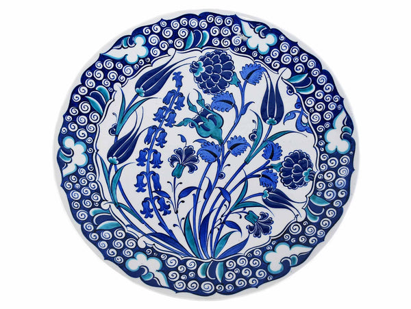 33 cm Turkish Plate Blue Iznik Collection Design 4 Ceramic Sydney Grand Bazaar 