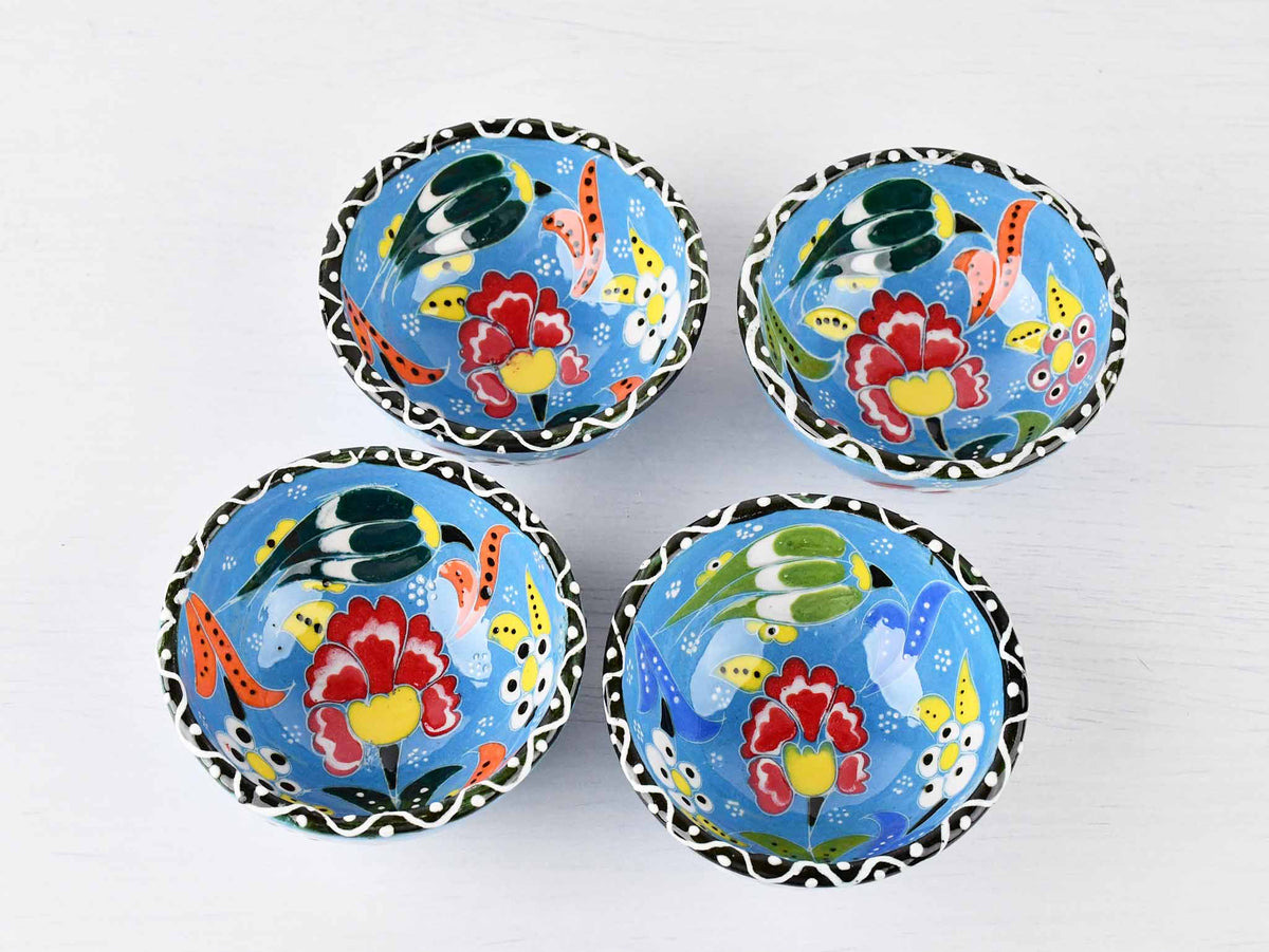 5 cm Turkish Bowl Flower Collection Set of 4 Ceramic Sydney Grand Bazaar Light blue 