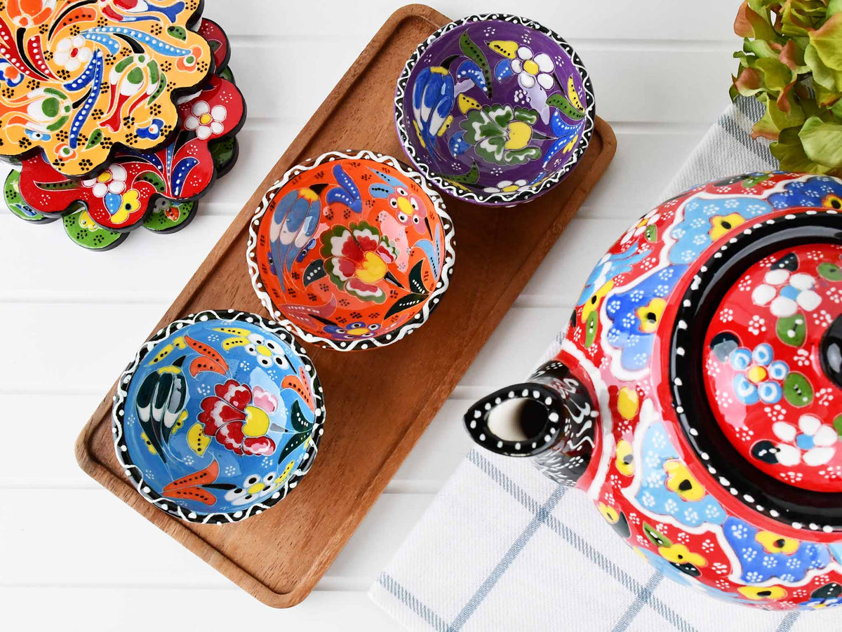 5 cm Turkish Bowl Flower Collection Set of 4 Ceramic Sydney Grand Bazaar 