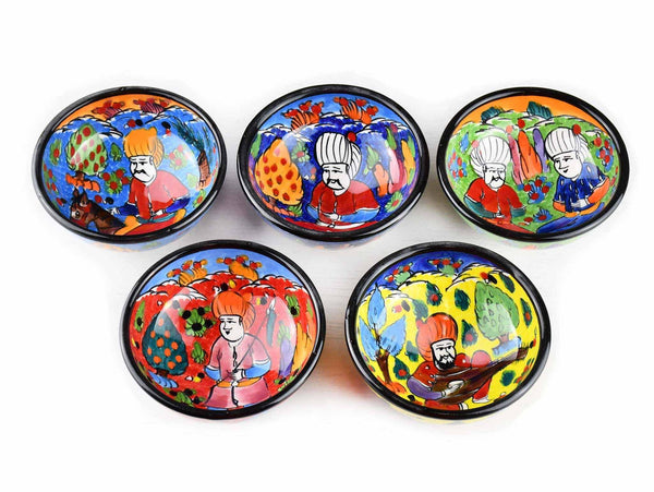 5 cm Turkish Bowls Ottoman Miniature Set of 5 Ceramic Sydney Grand Bazaar 