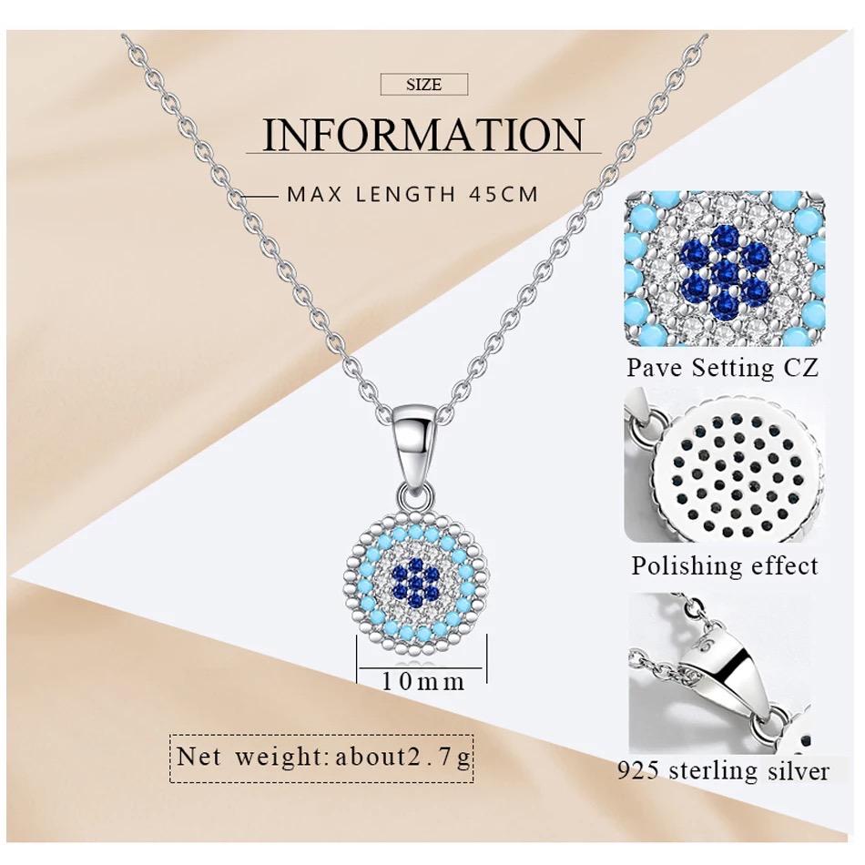 925 Aqua Evil Eye Silver Pendant Necklace Evil Eye Sydney Grand Bazaar 