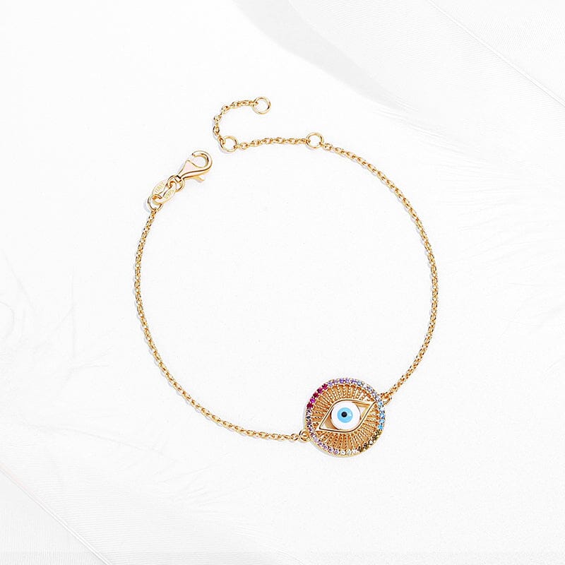 925 Evil Eye Silver Multicoloured Round Bracelet Gold Evil Eye Sydney Grand Bazaar 