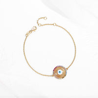 925 Evil Eye Silver Multicoloured Round Bracelet Gold Evil Eye Sydney Grand Bazaar 