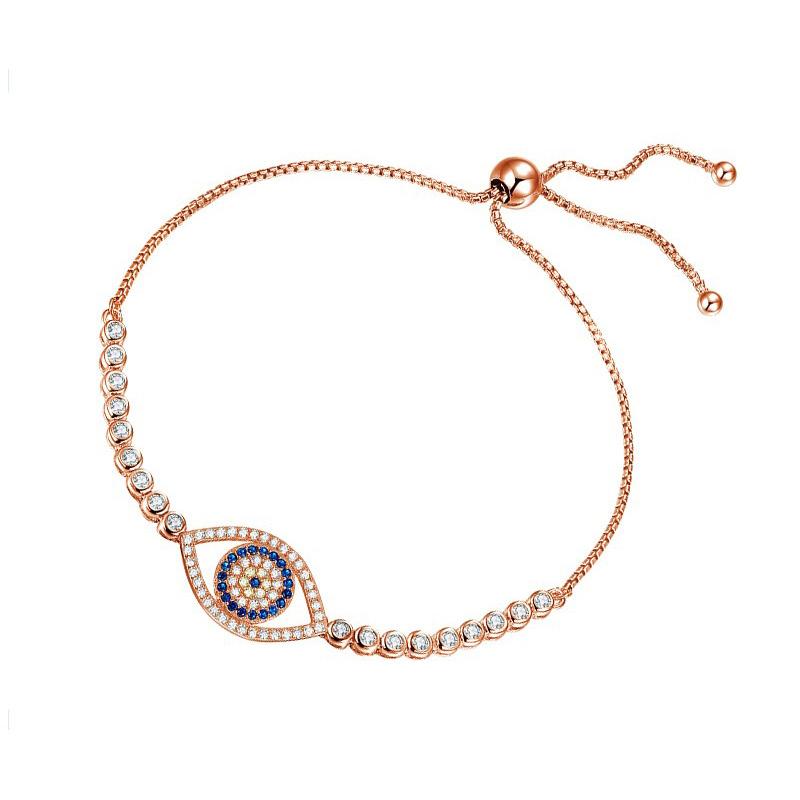 925 Evil Eye Sterling Silver Rose Gold Bracelet Evil Eye Sydney Grand Bazaar 