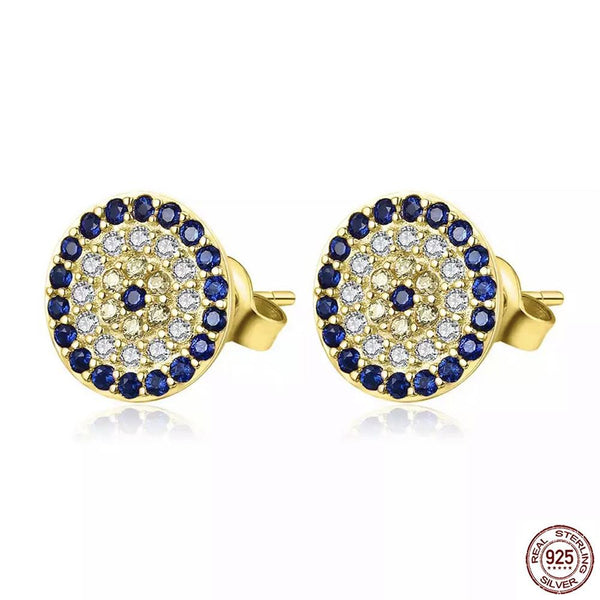 925 Silver Evil Eye Stud Earring Pair Gold Evil Eye Sydney Grand Bazaar 