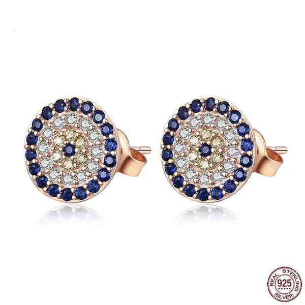 925 Silver Evil Eye Stud Earring Pair Rose Gold Evil Eye Sydney Grand Bazaar 