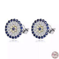 925 Silver Evil Eye Stud Earring Pair White Evil Eye Sydney Grand Bazaar 