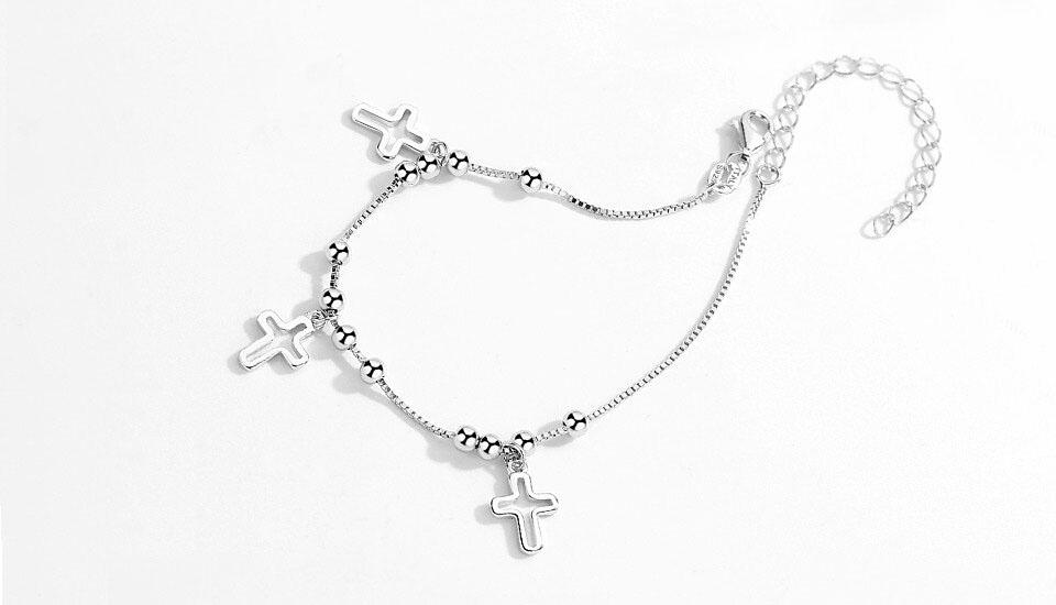 925 Sterling Silver Triple Cross Bracelet Evil Eye Sydney Grand Bazaar 