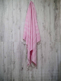Turkish Towel Cotton Classic Striped Pink