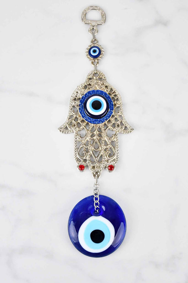 Evil Eye and Hamsa Hand Filigree Colour Painted Evil Eye Sydney Grand Bazaar Blue 