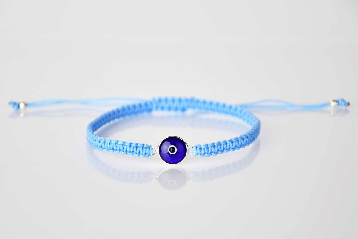 Evil Eye Bracelet Blue Eye Macrame Light Blue Evil Eye Sydney Grand Bazaar 