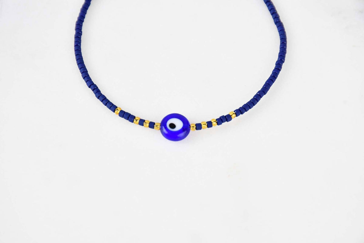 Evil Eye Bracelet Ceramic Beads Navy Evil Eye Sydney Grand Bazaar 