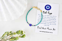 Evil Eye Bracelet Ceramic Beads Sea Green Evil Eye Sydney Grand Bazaar 