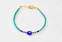 Evil Eye Bracelet Ceramic Beads Sea Green Evil Eye Sydney Grand Bazaar 