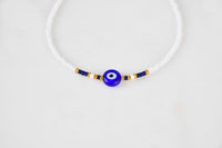 Evil Eye Bracelet Ceramic Beads White Evil Eye Sydney Grand Bazaar 