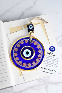 Evil Eye Double Glass Gold Printed Wall Hanging Evil Eye Sydney Grand Bazaar 