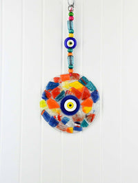 Evil Eye Fused Glass Round Shaped Small Evil Eye Sydney Grand Bazaar #14 