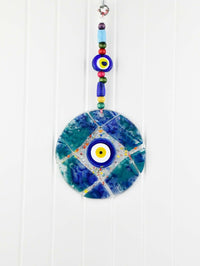 Evil Eye Fused Glass Round Shaped Small Evil Eye Sydney Grand Bazaar #12 