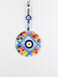 Evil Eye Fused Glass Round Shaped Small Evil Eye Sydney Grand Bazaar #18 