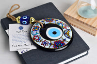 Evil Eye Glass Beads Multicoloured Tile Printed Wall Hanging 3 Evil Eye Sydney Grand Bazaar 