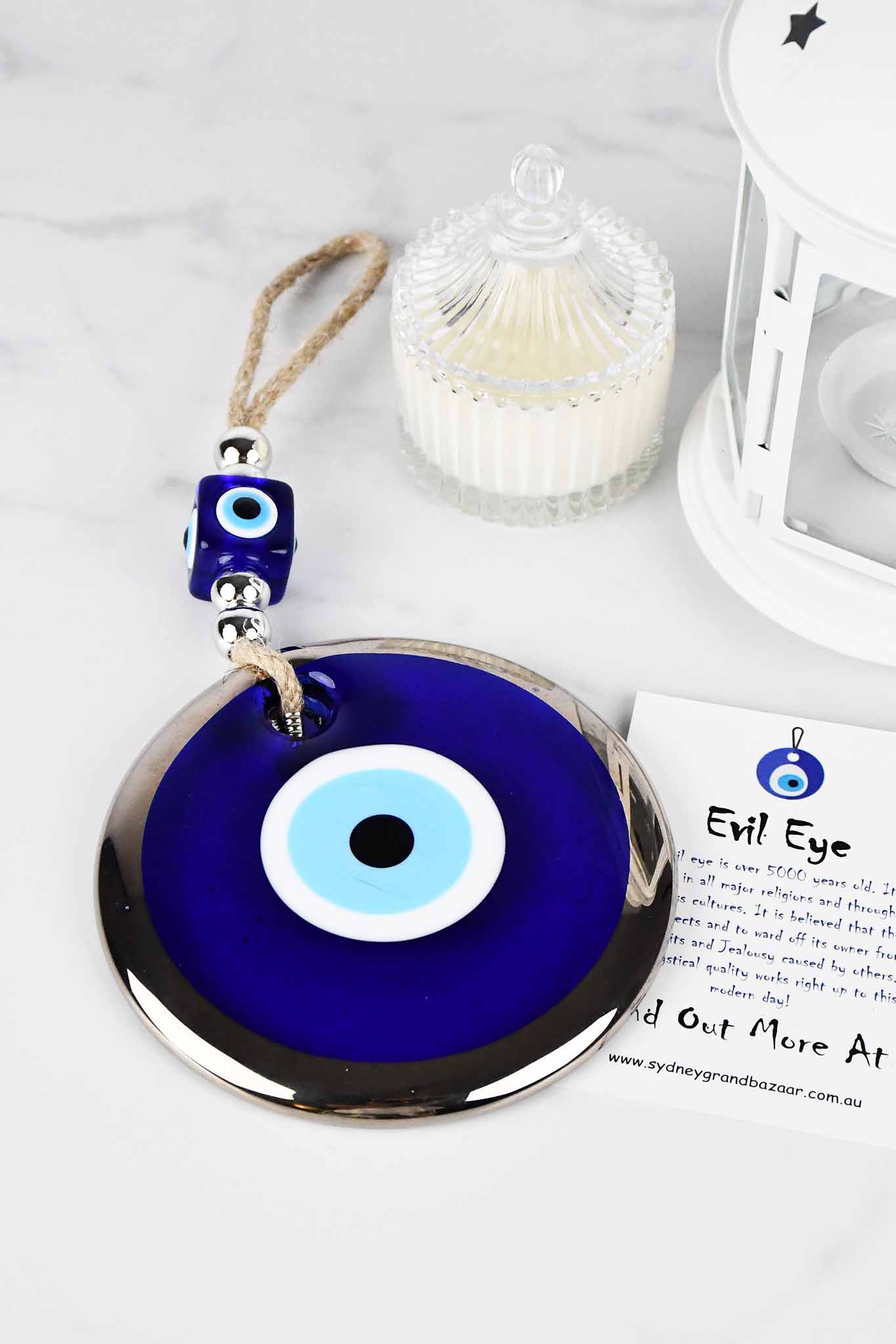 Glass evil eye on sale pendant