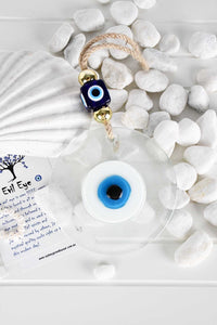 Evil Eye Handmade Glass Plain Clear Wall Hanging Evil Eye Sydney Grand Bazaar 