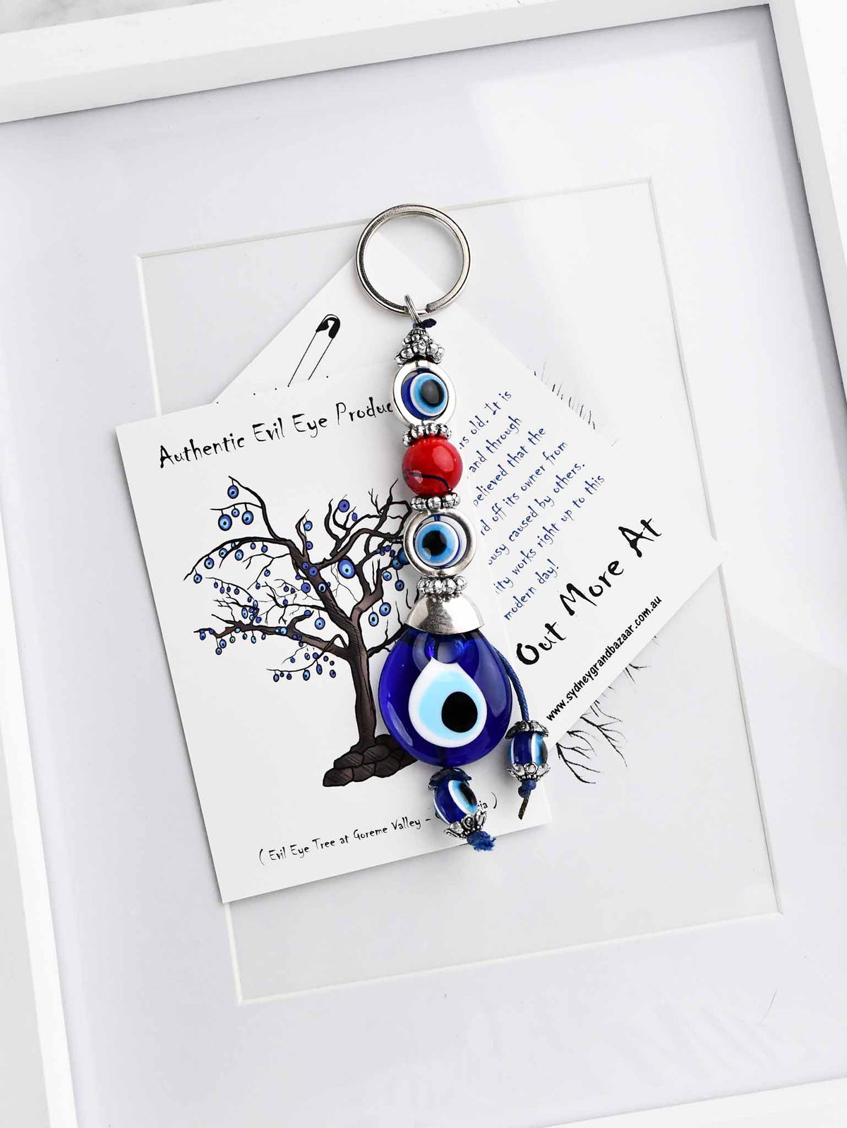 Evil Eye Keyring Double Eye Beads Red Bead Evil Eye Sydney Grand Bazaar 