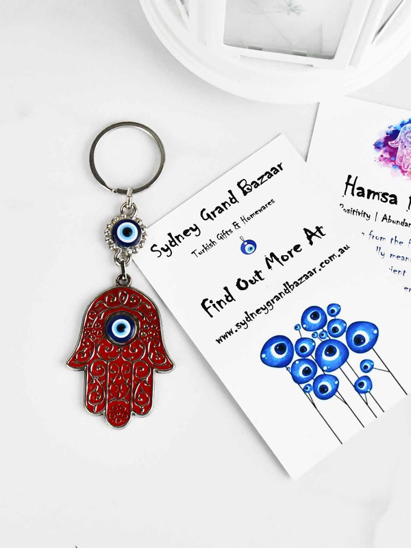 Evil Eye Keyring Hamsa Hand Red Evil Eye Sydney Grand Bazaar 