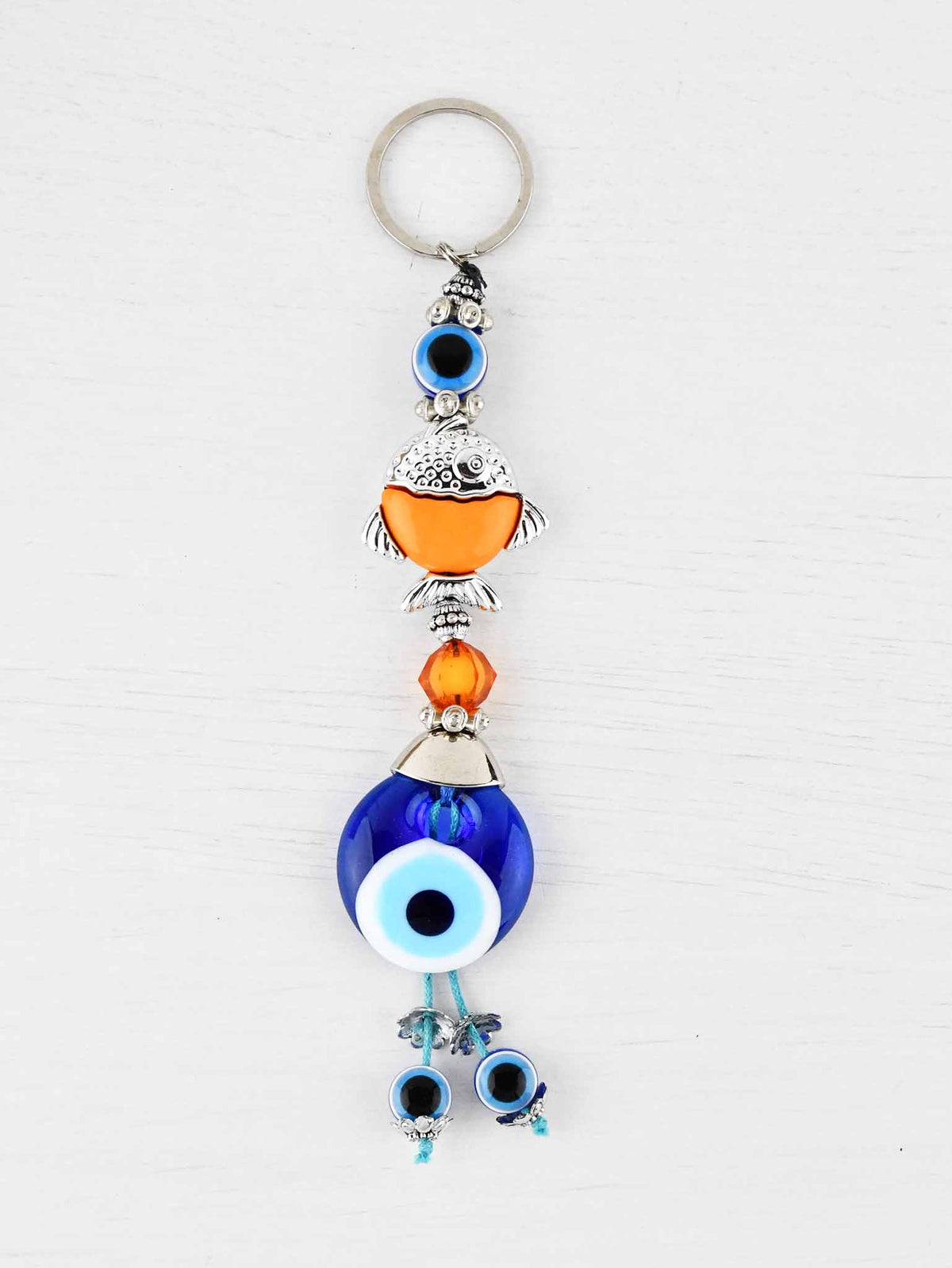 Evil Eye Keyring Large Fish Orange Evil Eye Sydney Grand Bazaar 