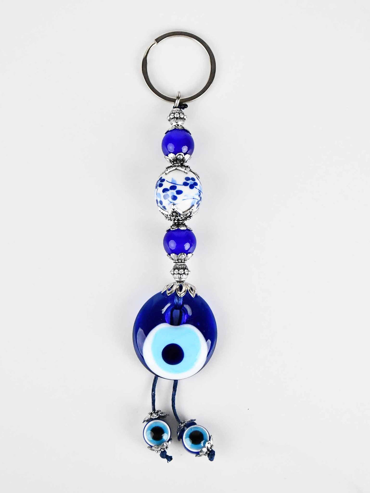 Evil Eye Keyring Small Ceramic Ball Blue Evil Eye Sydney Grand Bazaar 