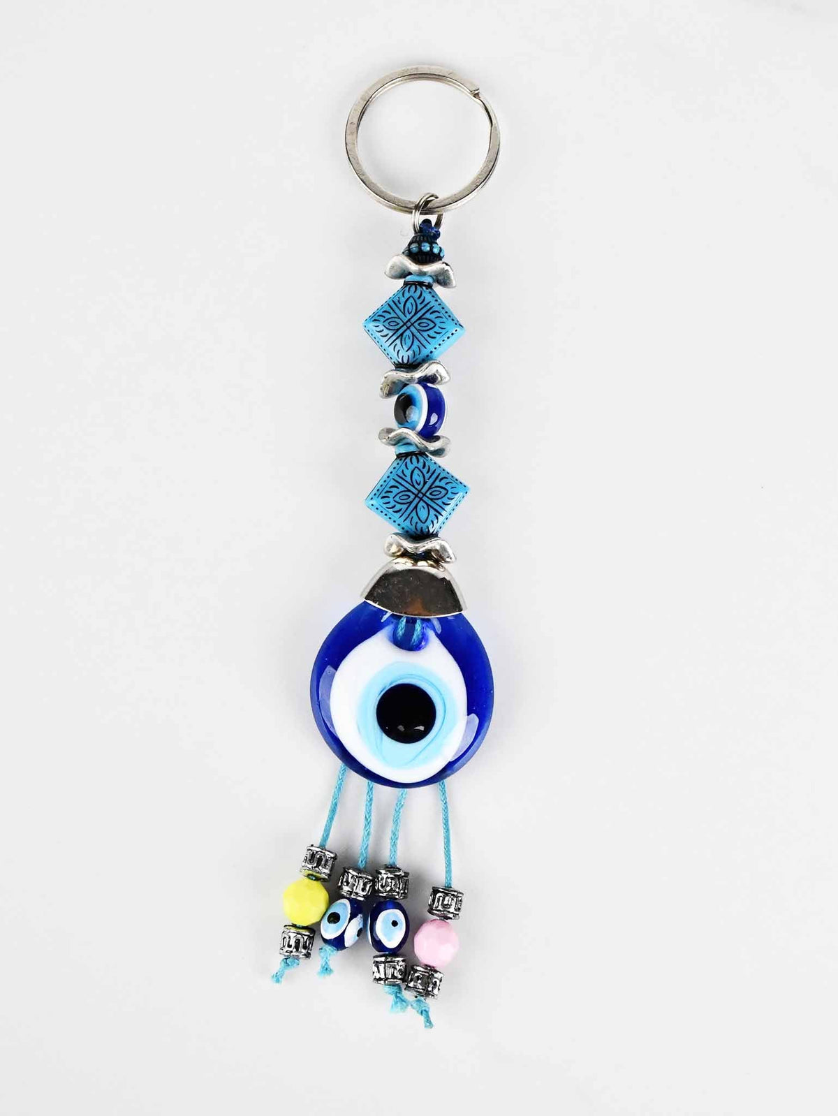 Evil Eye Keyring Turquoise Double Square Design Evil Eye Sydney Grand Bazaar 