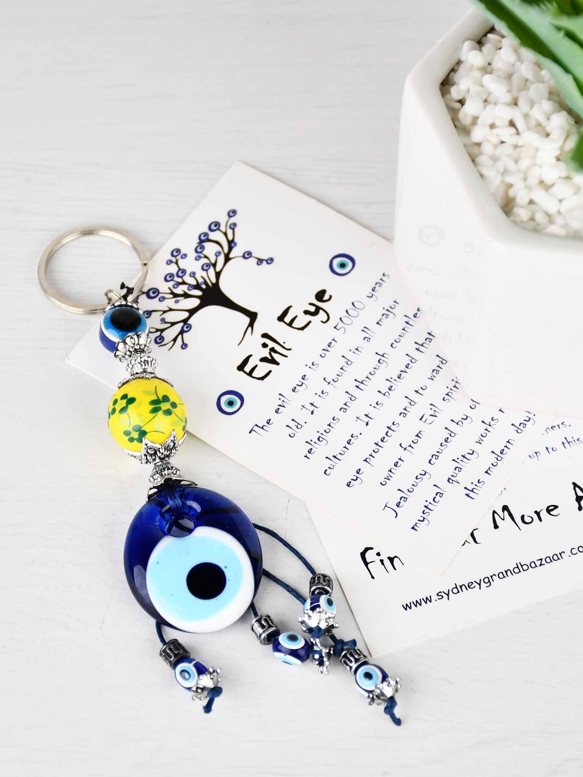 Evil Eye Keyring Yellow Ball Evil Eye Sydney Grand Bazaar 