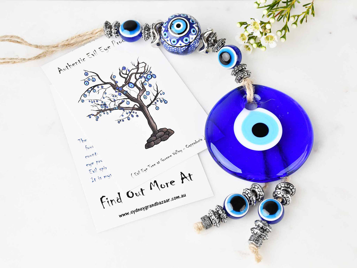 Evil Eye Wall Hanging Ball Dark Blue Evil Eye Sydney Grand Bazaar 