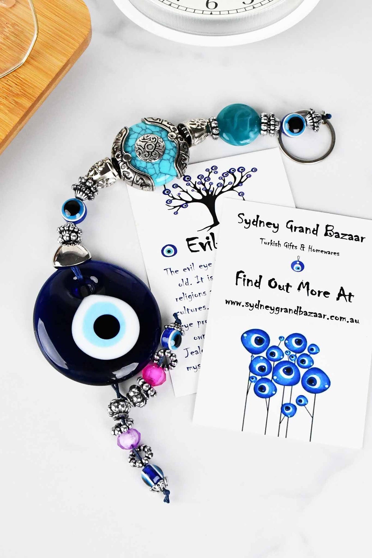 Evil Eye Wall Hanging Candy Bead Turquoise Evil Eye Sydney Grand Bazaar 