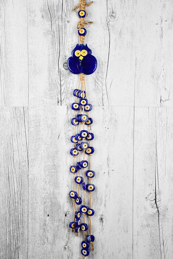 Evil Eye Wall Hanging Long Owl Ornament Blue Evil Eye Sydney Grand Bazaar 