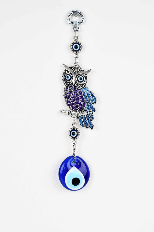 Evil Eye Wall Ornament Owl Purple Light Blue Evil Eye Sydney Grand Bazaar 