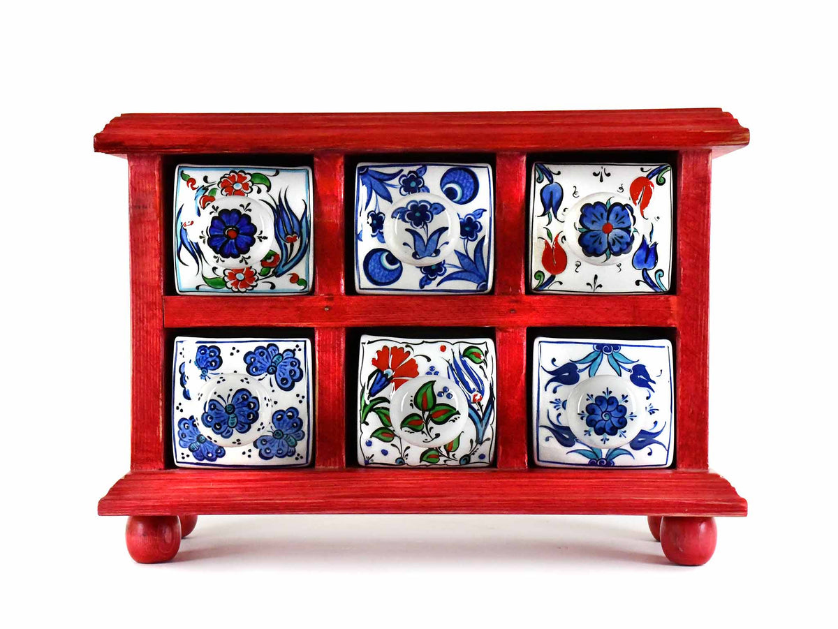 Handmade Wooden 6 Drawers Storage Box Red Colour Sydney Grand Bazaar 