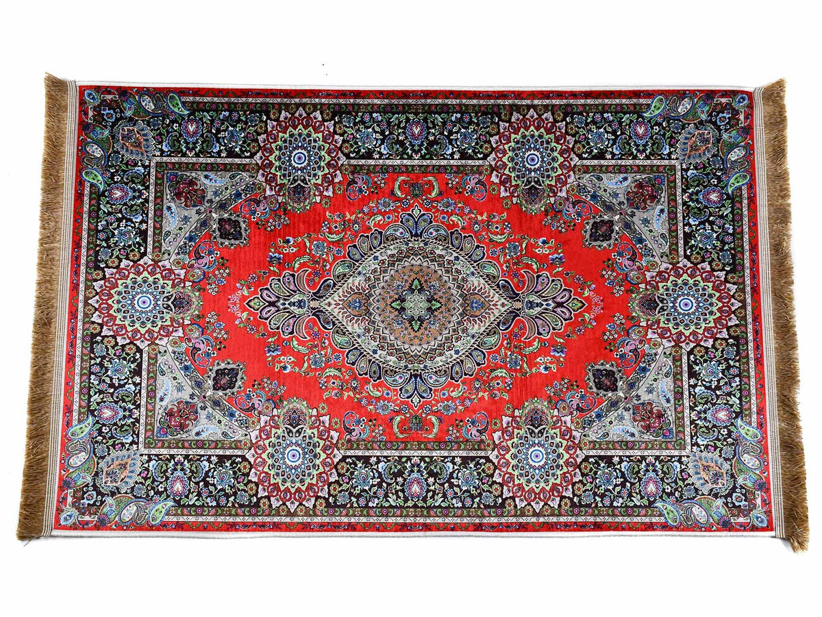 Prayer Rug Eye Central Medallion Black Red Textile Sydney Grand Bazaar 