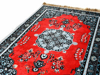 Prayer Rug Square Central Medallion Black Red Textile Sydney Grand Bazaar 