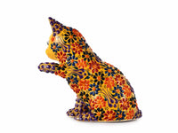 Turkish Ceramic Cat Ornament Dantel Playful Yellow Design 2 Ceramic Sydney Grand Bazaar 