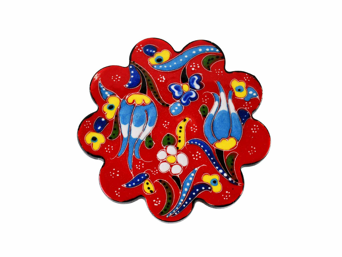 Turkish Coasters Flower Collection Red Ceramic Sydney Grand Bazaar 20 