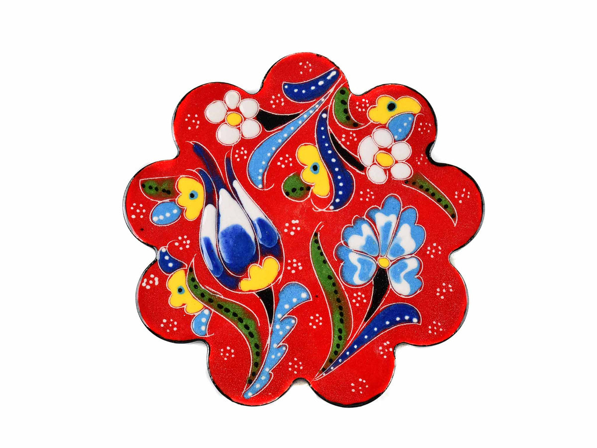 Turkish Coasters Flower Collection Red Ceramic Sydney Grand Bazaar 24 