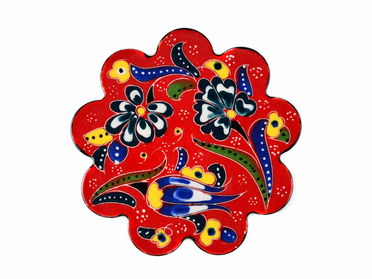 Turkish Coasters Flower Collection Red Ceramic Sydney Grand Bazaar 25 